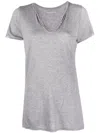 Zadig & Voltaire Star-buttons Henley-neck T-shirt In Grey