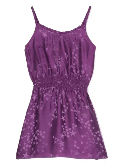 Zadig & Voltaire Kids' Star-jacquard Dress In Purple