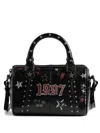 Zadig & Voltaire Star-print Leather Clutch Bag In Black