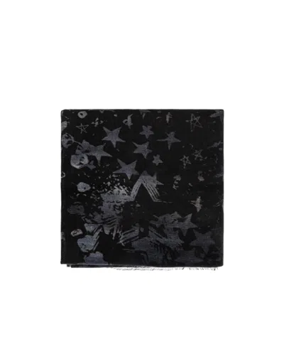 Zadig & Voltaire Star-print Wool Scarf In Black