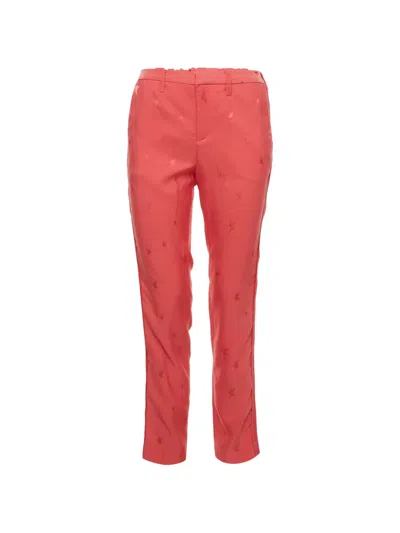 Pre-owned Zadig & Voltaire Star-jacquard Trousers In Pink