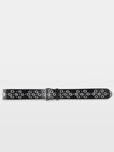 Zadig & Voltaire Starlight Eyelets Belt In Black