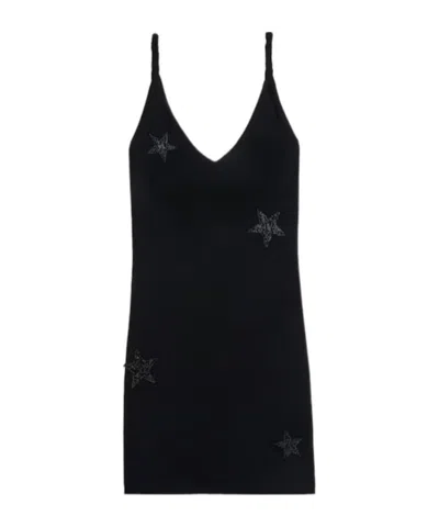 Zadig & Voltaire Stella Diamanté Star Dress In Black