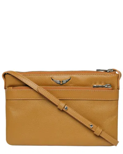 Zadig & Voltaire Stella Wings Grained Leather Crossbody In Brown