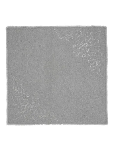 Zadig & Voltaire Stevie Strass Fringed Scarf In Gray