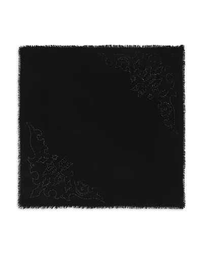 Zadig & Voltaire Stevie Strass Western Cashmere Scarf In Black