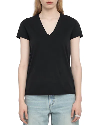 Zadig & Voltaire Story Fishnet Skull Tee In Black