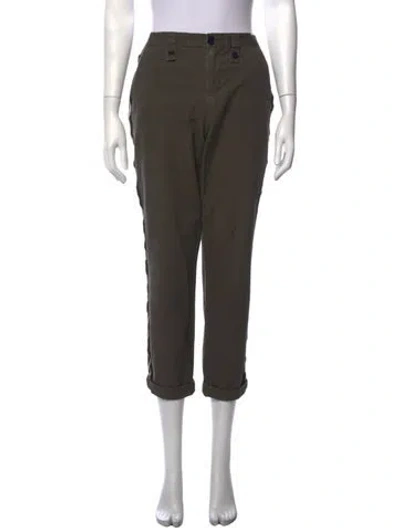 Pre-owned Zadig & Voltaire Straight Leg Pants In Brown/metallic