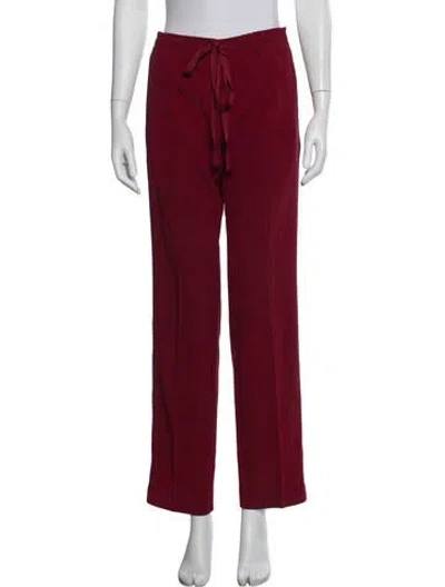 Pre-owned Zadig & Voltaire Straight Leg Pants In Metallic/red