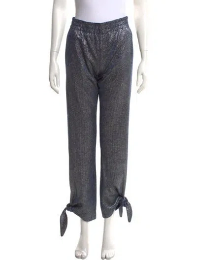 Pre-owned Zadig & Voltaire Straight Leg Pants W/ Tags In Blue/metallic