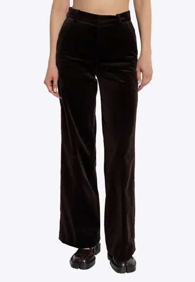 Zadig & Voltaire Straight-leg Velvet Pants In Black