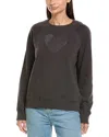 Zadig & Voltaire Strass Heart Sweatshirt In Gray