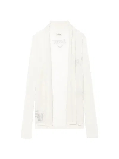 Zadig & Voltaire Strass-embellished Robyn Cardigan In Burgundy