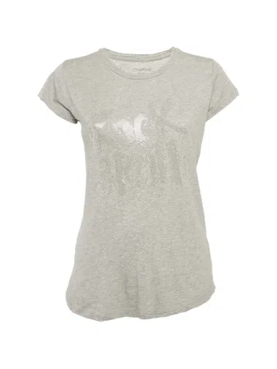 Pre-owned Zadig & Voltaire Strass-embellished T-shirt In Gray