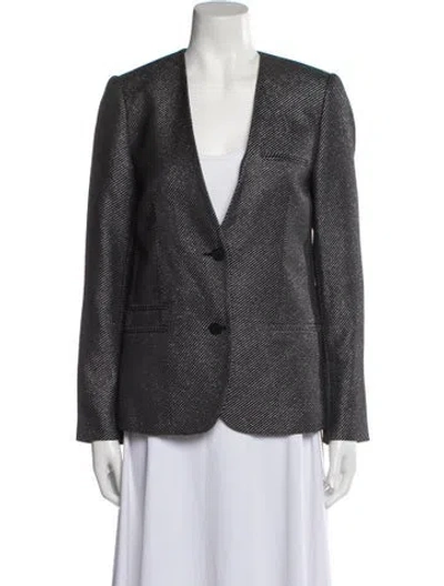 Pre-owned Zadig & Voltaire Striped Blazer In Black
