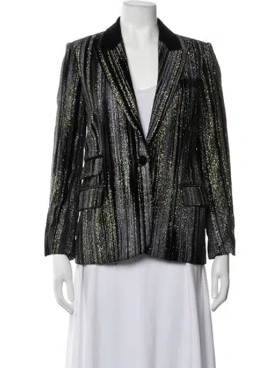 Pre-owned Zadig & Voltaire Striped Blazer In Black