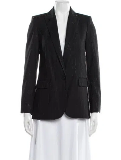 Pre-owned Zadig & Voltaire Striped Blazer In Gray