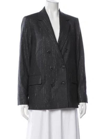 Pre-owned Zadig & Voltaire Striped Blazer In Gray