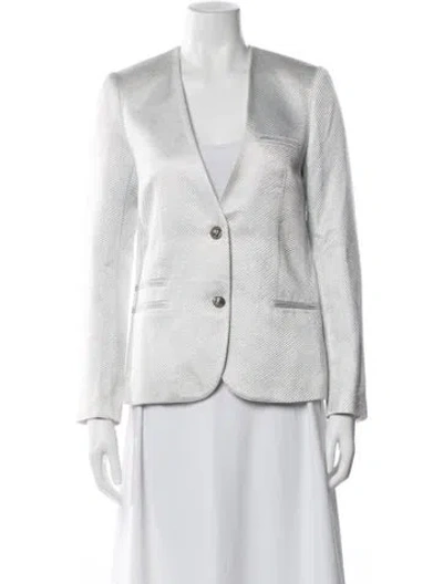 Pre-owned Zadig & Voltaire Striped Blazer In Silver