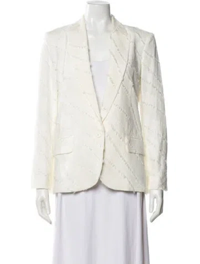 Pre-owned Zadig & Voltaire Striped Blazer In White