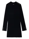 Zadig & Voltaire Womens Black Striped Knitted Wool And Cashmere Mini Dress Xs In Black