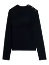 Zadig & Voltaire Striped Button-detailed Sweater In Black