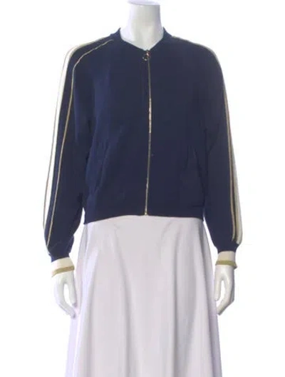Pre-owned Zadig & Voltaire Striped Crew Neck Sweater In Blue