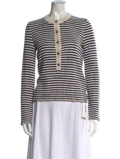 Pre-owned Zadig & Voltaire Striped Crew Neck Sweater In Blue