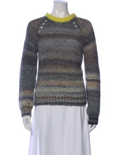 Pre-owned Zadig & Voltaire Striped Crew Neck Sweater In Gray