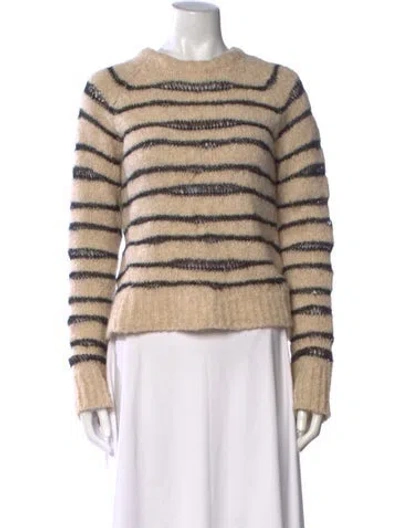 Pre-owned Zadig & Voltaire Striped Crew Neck Sweater In Metallic/neutrals