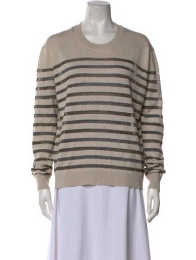 Pre-owned Zadig & Voltaire Striped Crew Neck Sweater In Neutral