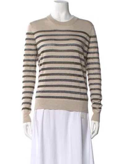 Pre-owned Zadig & Voltaire Striped Crew Neck Sweater In Neutral