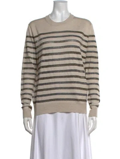 Pre-owned Zadig & Voltaire Striped Crew Neck Sweater In Neutrals