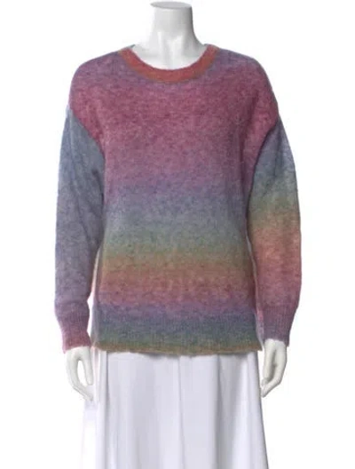 Pre-owned Zadig & Voltaire Striped Crew Neck Sweater In Purple