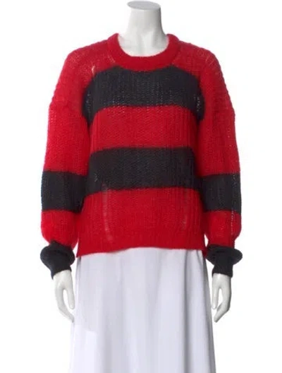 Pre-owned Zadig & Voltaire Striped Crew Neck Sweater In Red