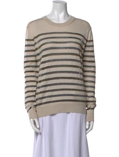 Pre-owned Zadig & Voltaire Striped Crew Neck Sweatshirt In Neutral