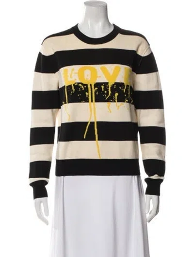 Pre-owned Zadig & Voltaire Striped Crew Neck Top In Black
