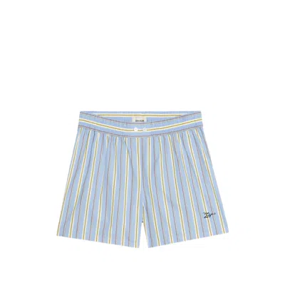 Zadig & Voltaire Pax Pop Multistripe Cotton Shorts In Blue