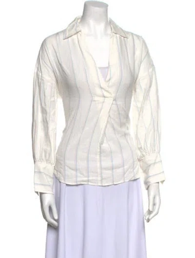 Pre-owned Zadig & Voltaire Striped Long Sleeve Blouse In Neutral