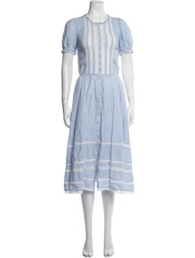 Pre-owned Zadig & Voltaire Striped Midi Length Dress In Blue/white