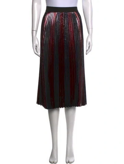 Pre-owned Zadig & Voltaire Striped Midi Length Skirt In Black/metallic/red
