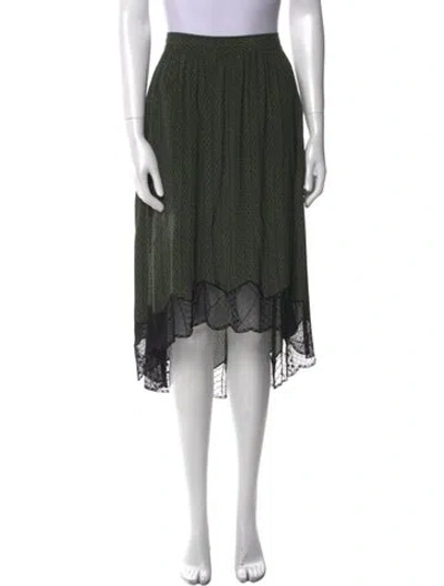 Pre-owned Zadig & Voltaire Striped Midi Length Skirt In Green