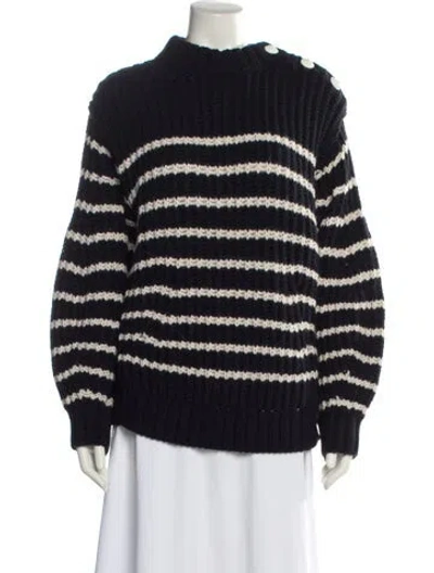 Pre-owned Zadig & Voltaire Striped Mock Neck Sweater