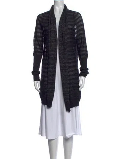 Pre-owned Zadig & Voltaire Striped Open Front Sweater In Black/metallic