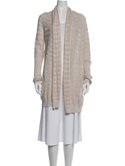 Pre-owned Zadig & Voltaire Striped Open Front Sweater In Metallic/neutrals