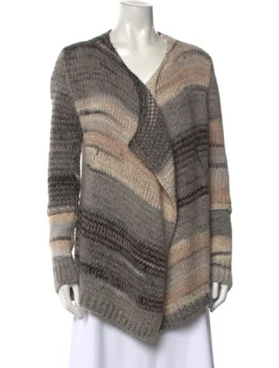 Pre-owned Zadig & Voltaire Striped Open Front Sweater In Neutral
