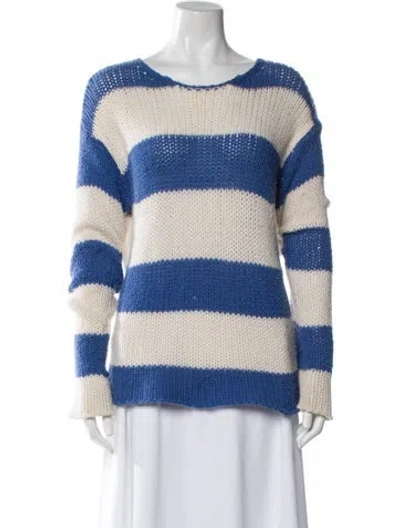 Pre-owned Zadig & Voltaire Striped Scoop Neck Sweater In Blue