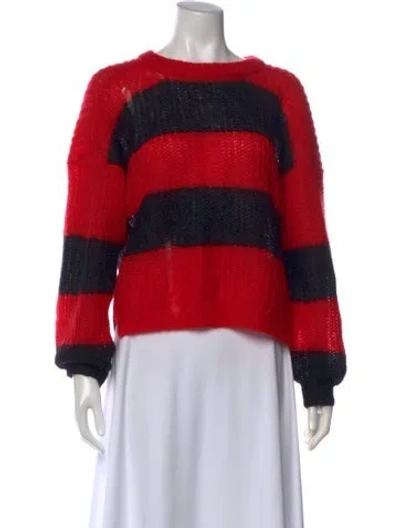 Pre-owned Zadig & Voltaire Striped Scoop Neck Sweater In Red