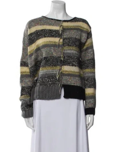 Pre-owned Zadig & Voltaire Striped Scoop Neck Sweater In White