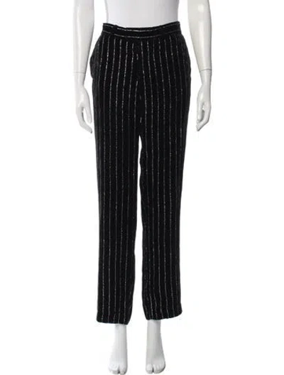 Pre-owned Zadig & Voltaire Striped Straight Leg Pants In Black